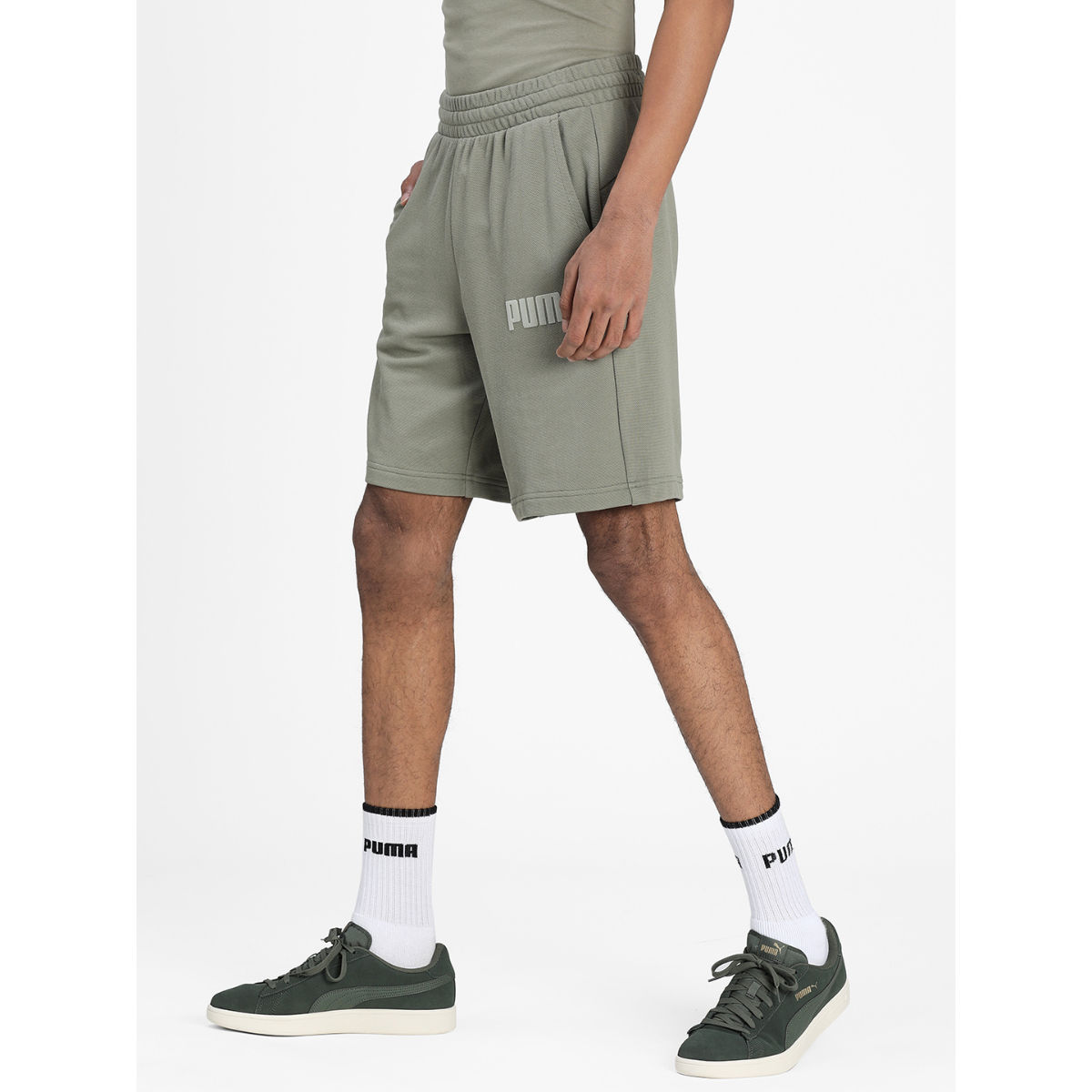 puma track shorts green