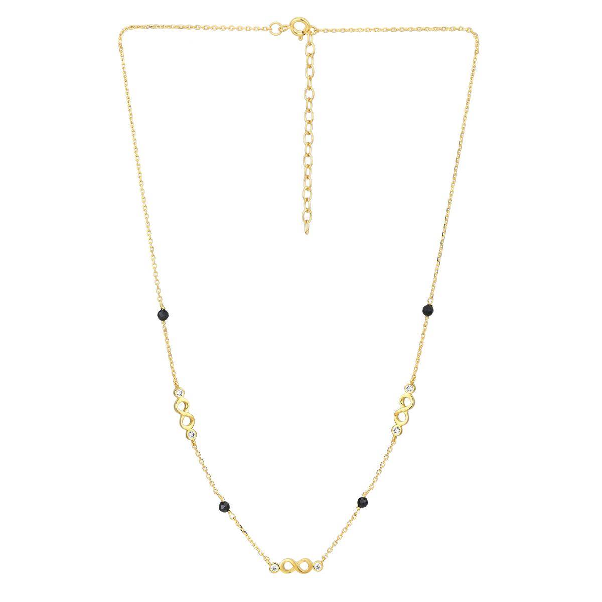 Buy Carlton London 18Kt Gold Plated Cz Multiple Infinity Mangalsutra ...