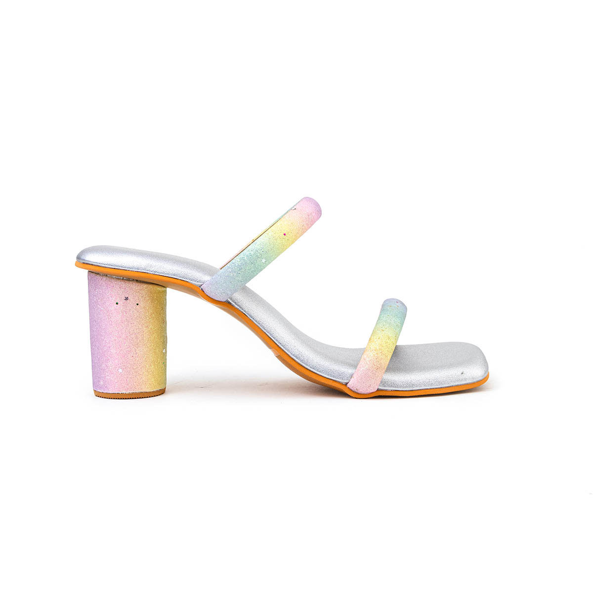 Buy Tic Tac Toe Multi Color Unicorn 2 Strap Block Heels Online