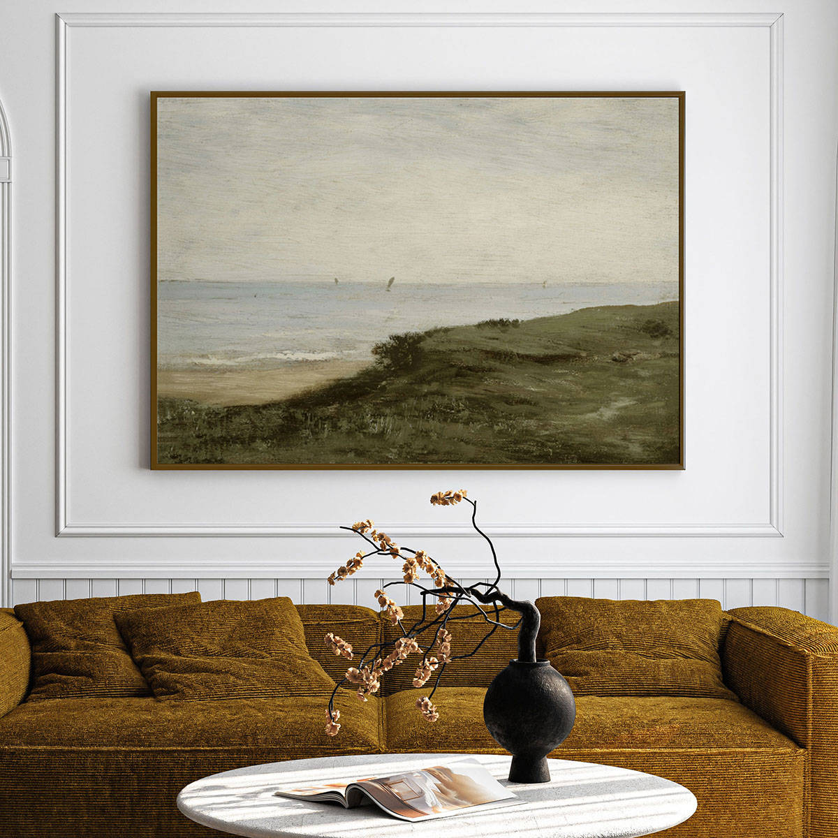 ARTCREST Greenfield Glimmer Large Painting Black Box Framed Canvas Wall Art