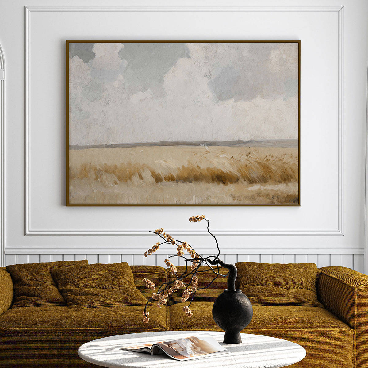 ARTCREST Meadow Musings Large Painting Black Box Framed Canvas Wall Art