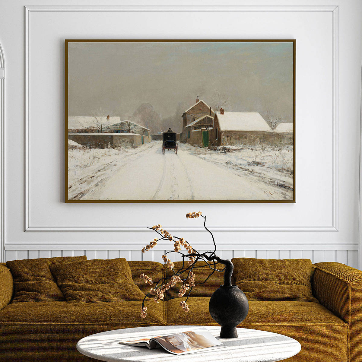 ARTCREST Rustic Rhythms Large Painting Black Box Framed Canvas Wall Art
