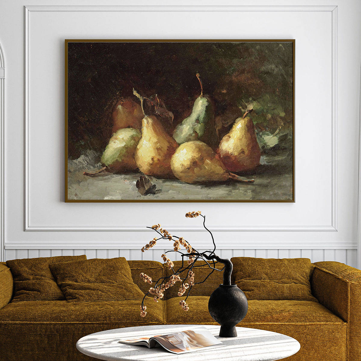 ARTCREST Still Life 02 Large Painting Black Box Framed Canvas Wall Art