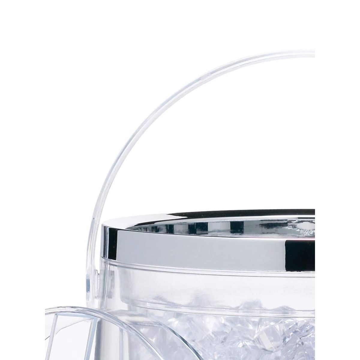 BarCraft Acrylic Double Walled Insulated Ice Bucket With Lid And Tongs