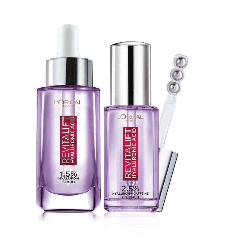 L'Oreal Paris Revitalift Face + Eye Hydrating Serums Duo With Hyaluronic Acid