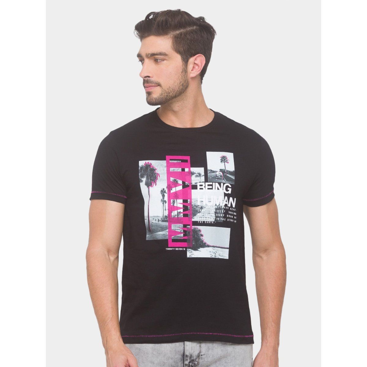 Buy BEING HUMAN Solid Cotton Slim Fit Men's Casual Shirt | Shoppers Stop