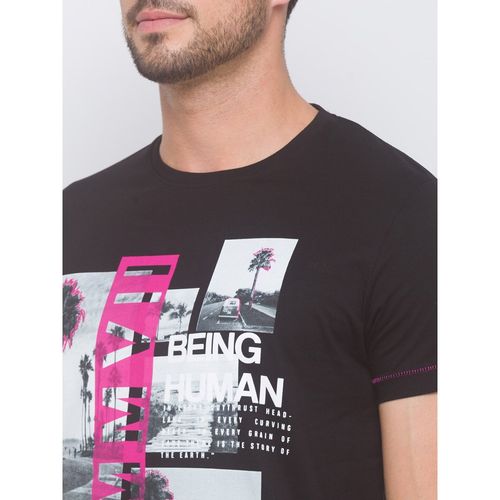 being human black printed shirt