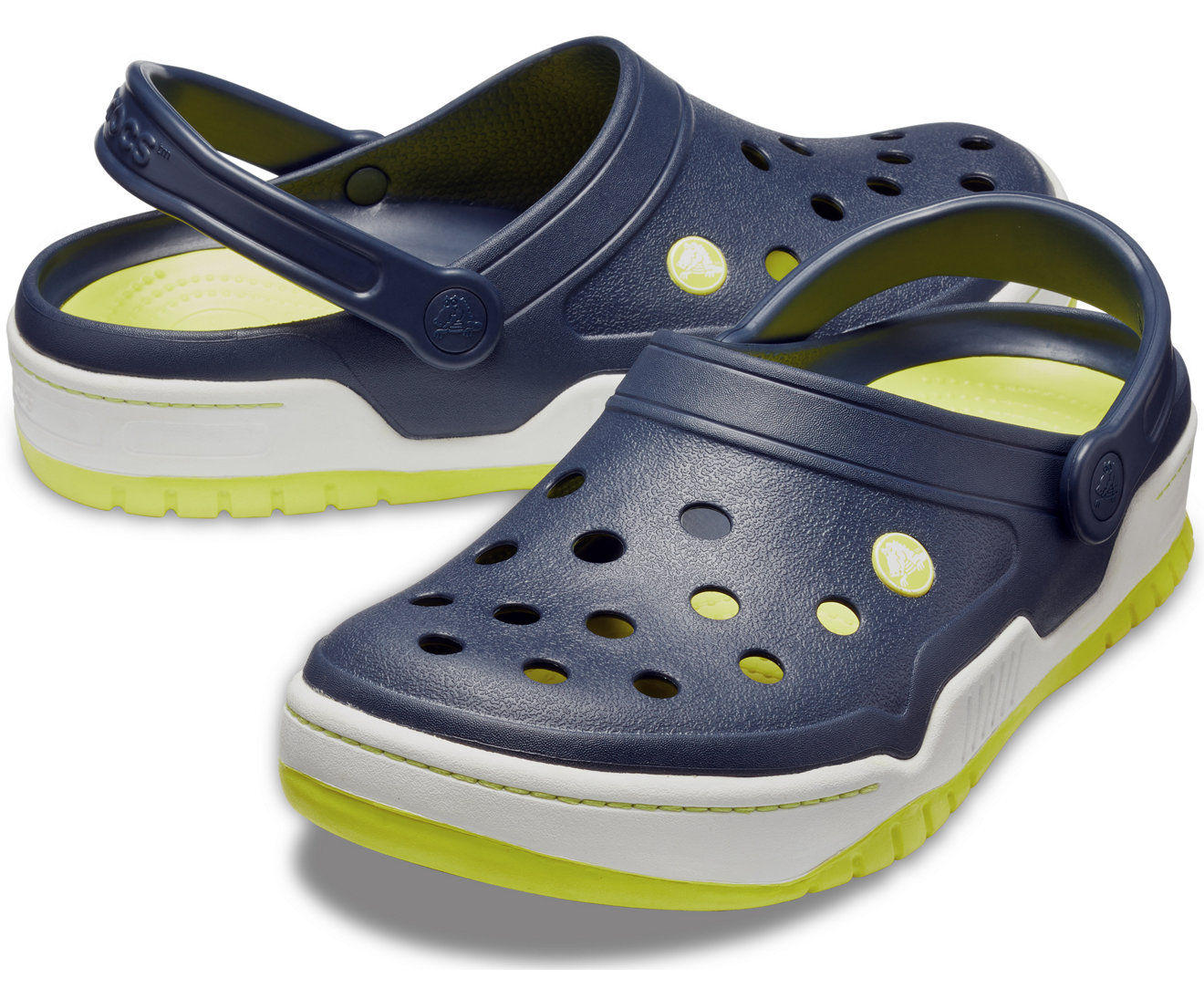 navy blue crocs front court clog