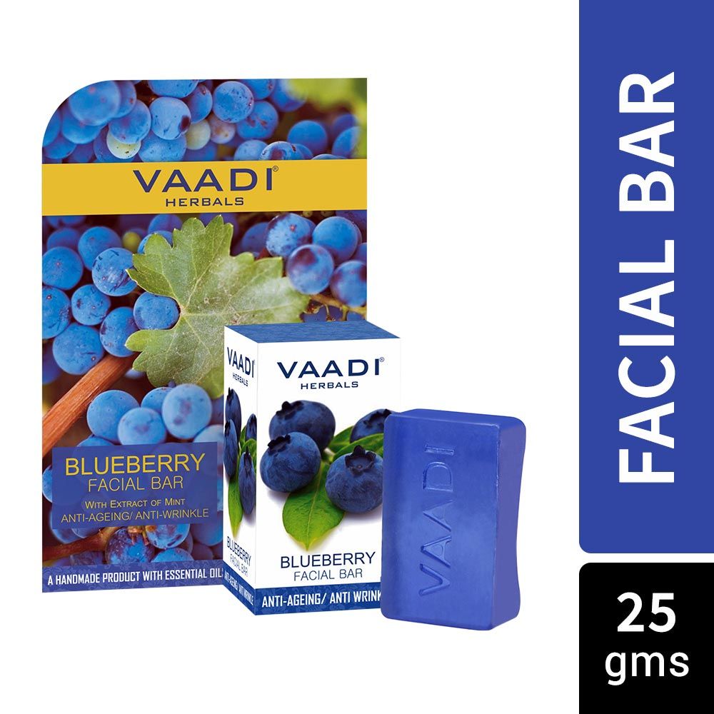Vaadi Herbals Blueberry Facial Bar With Extract Of Mint Anti-Ageing/Anti Wrinkle