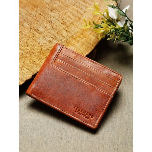 Teakwood Men Brown Solid Genuine Leather Two Fold Wallet: Buy Teakwood Men  Brown Solid Genuine Leather Two Fold Wallet Online at Best Price in India