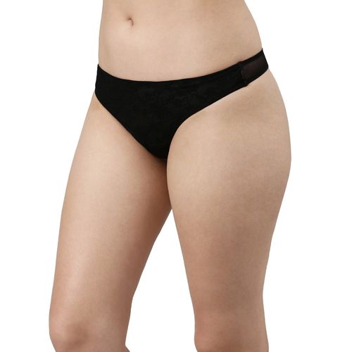 Buy Enamor P109 No Visible Panty Line Thong Low Waist Co Ordinate Panty  Black Online