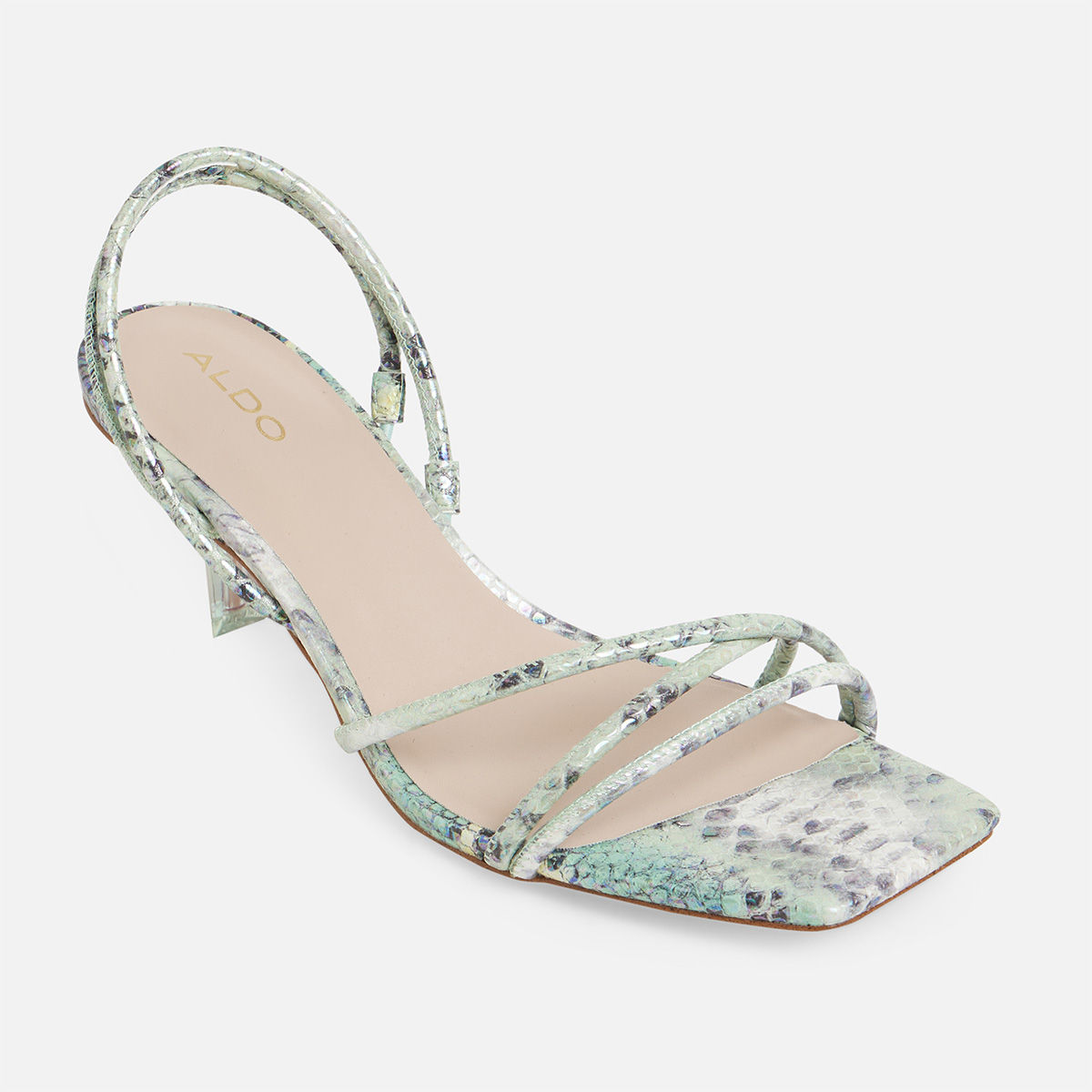 Amazon.com | ALDO Women's Gienna Heeled Sandal, Silver, 6 | Slippers