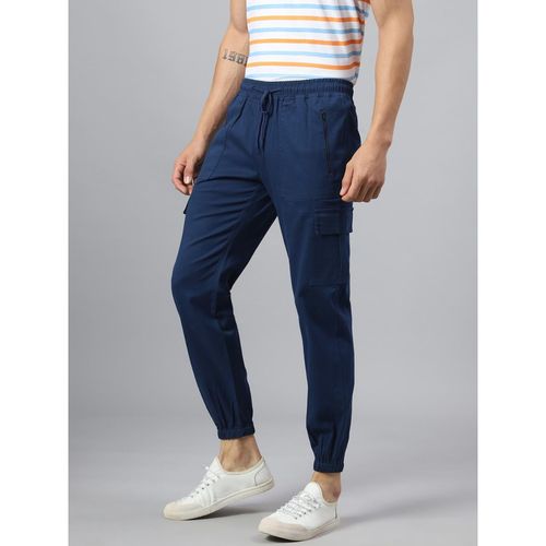 Smart Casual Jogger Pants Men Hubberholme Mens Blue Smart Casual Summer  Cotton Slim Fit Mid Rise Joggers