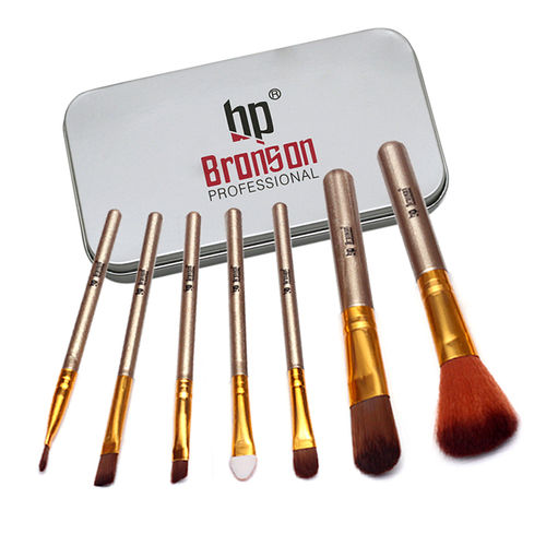Bronson Professional Makeup Brush Set of 7 With Storage Box (Color May Vary)