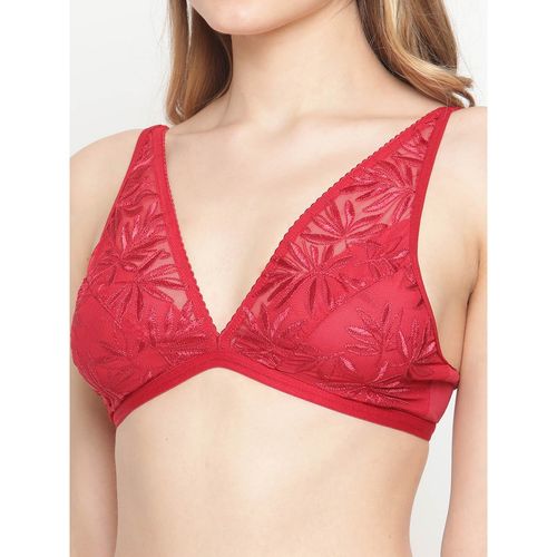 Buy Erotissch Women Red Floral Bralette Bra (M) Online