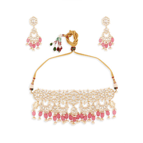Buy Maalyaa (Brand of Kalyani Covering) Pink color Brass Kundan Full Bridal  Set for women and Girls / Bridal women. at