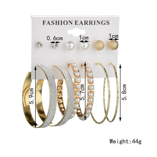 YouBella Jewellery Gold Plated Hoop And Stud Earrings Combo (Gold)  (Ybear_32869)