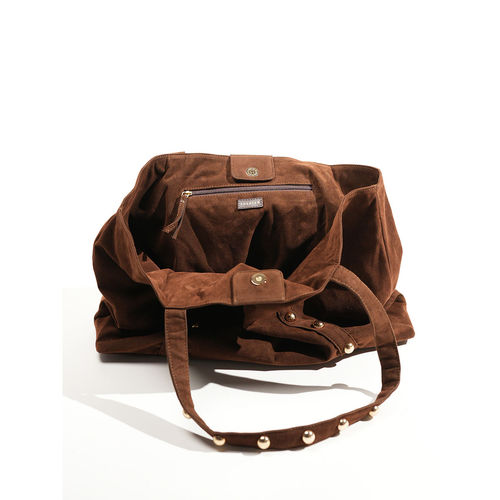 Theater Women Mammoth Solid Embellished Suede Shopper Tote Bag