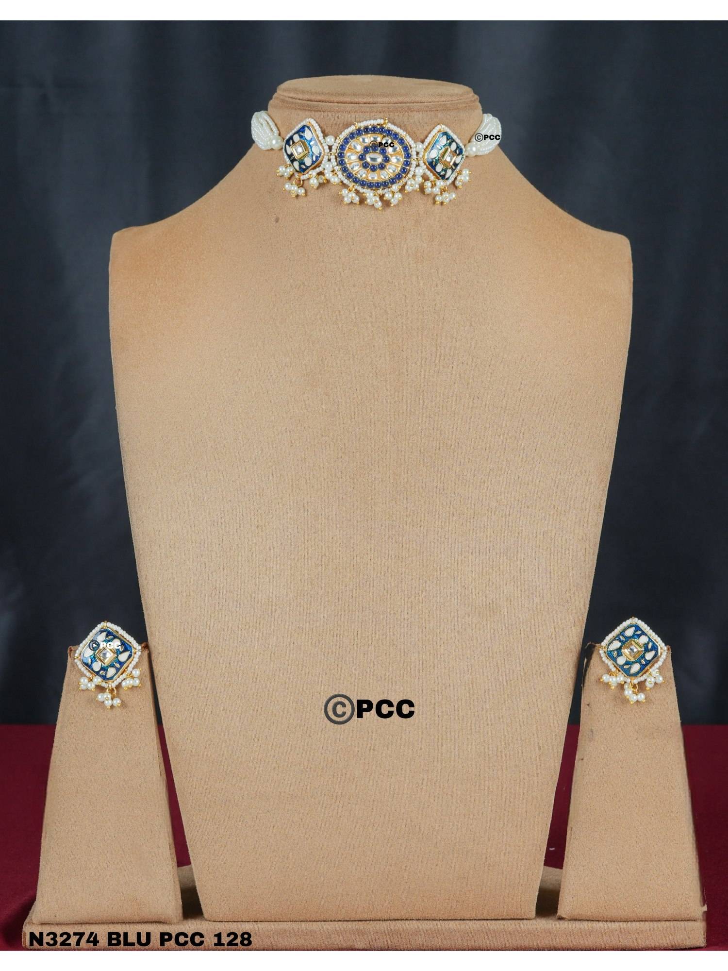 PINKCITY CRAFT Celestial Bloom Purple Choker with Earrings