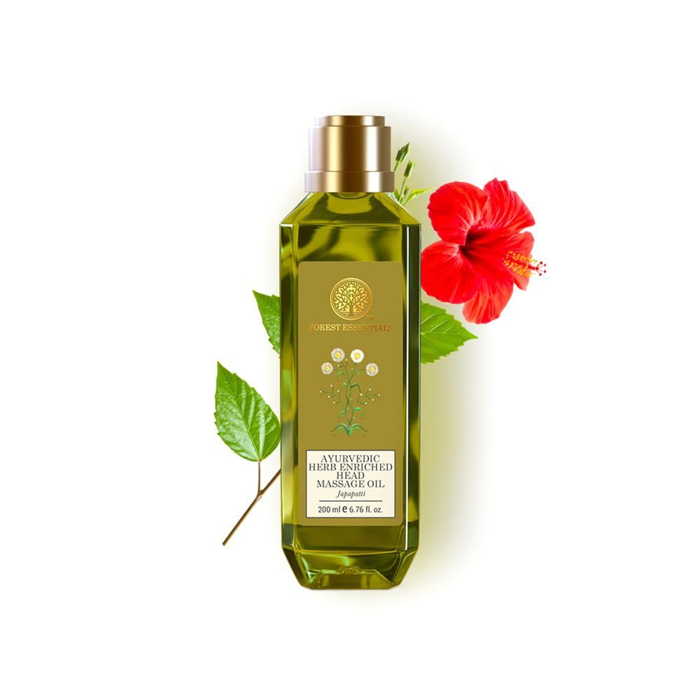 Forest Essentials Ayurvedic Herb Enriched Head Massage Oil Japapatti - Hair Oil for Dry Frizzy Hair