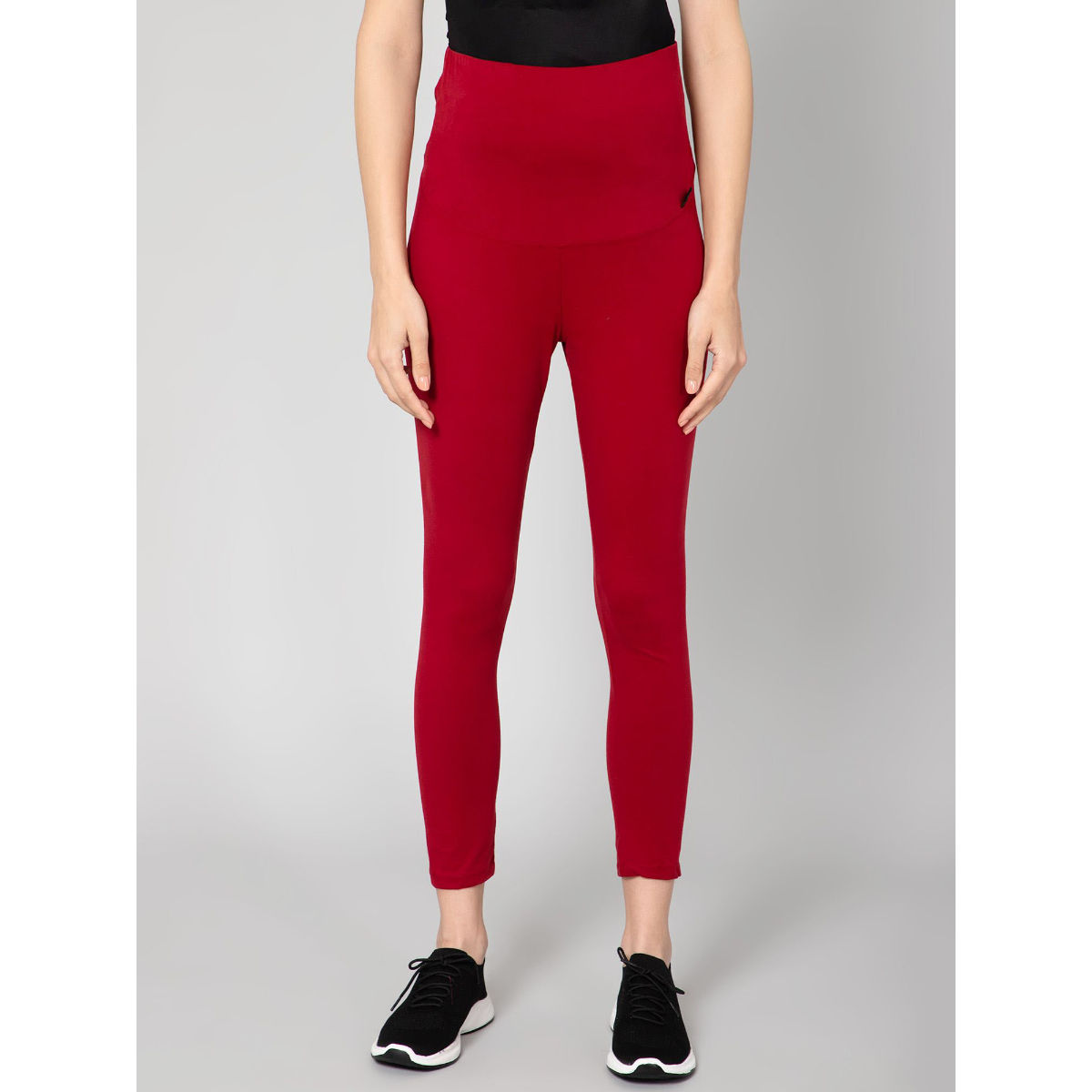 Frenchtrendz | Buy Frenchtrendz Modal Spandex Maroon Ankle Leggings Online