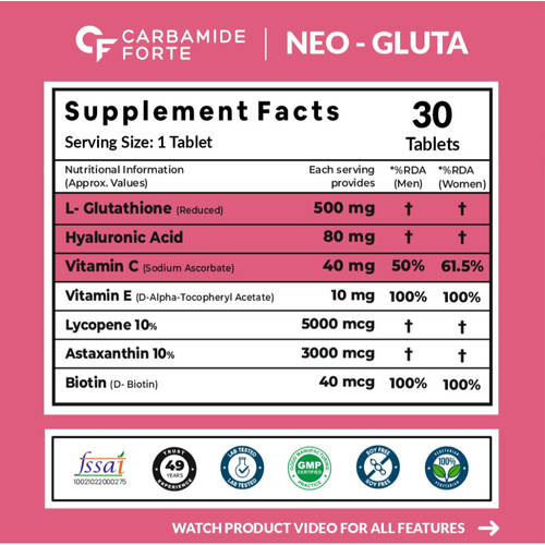 Buy Carbamide Forte L-Glutathione Reduced+ Tablets Online
