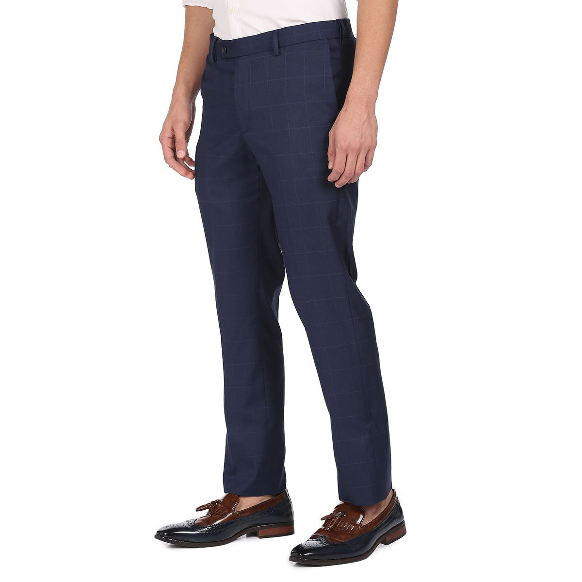 Buy Checked Slim Fit Formal Trousers Online at Best Prices in India -  JioMart.