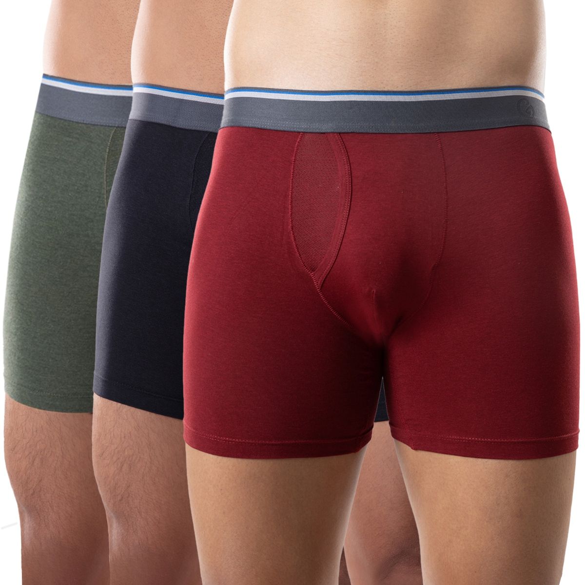 Buy GLOOT Anti Odor Cotton Tencel Boxer Brief Maroon GLUCTOEBB01 Online