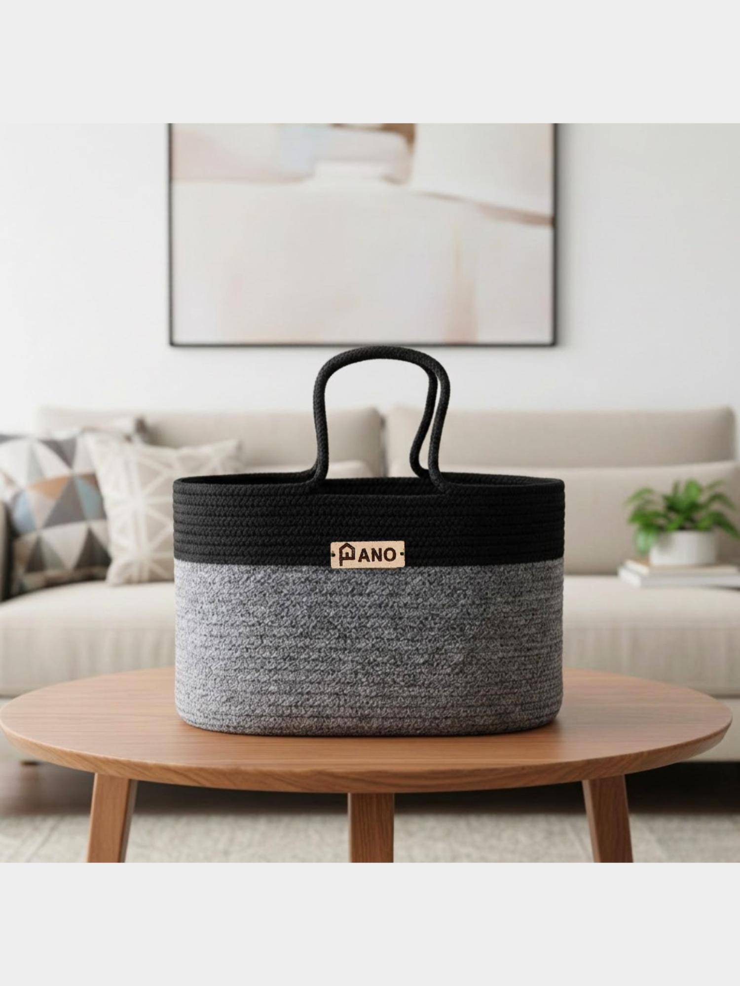 PANO Braided Corsica Tote Storage Basket - Ash Grey