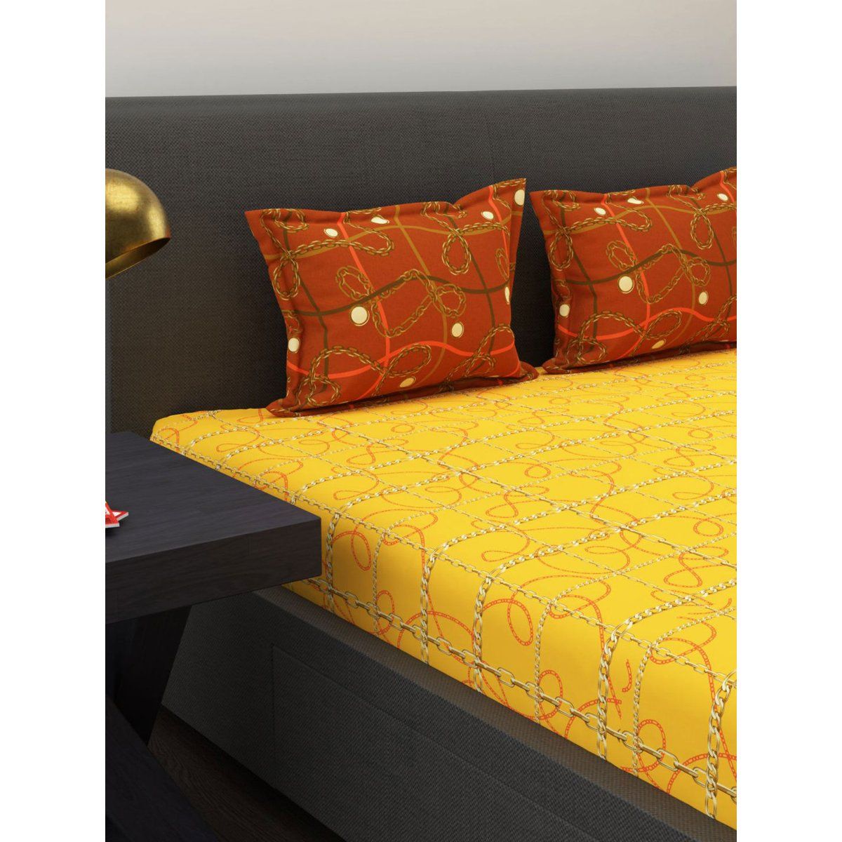 BIANCA Essenza Double Bedsheet Gold02: Buy BIANCA Essenza Double ...