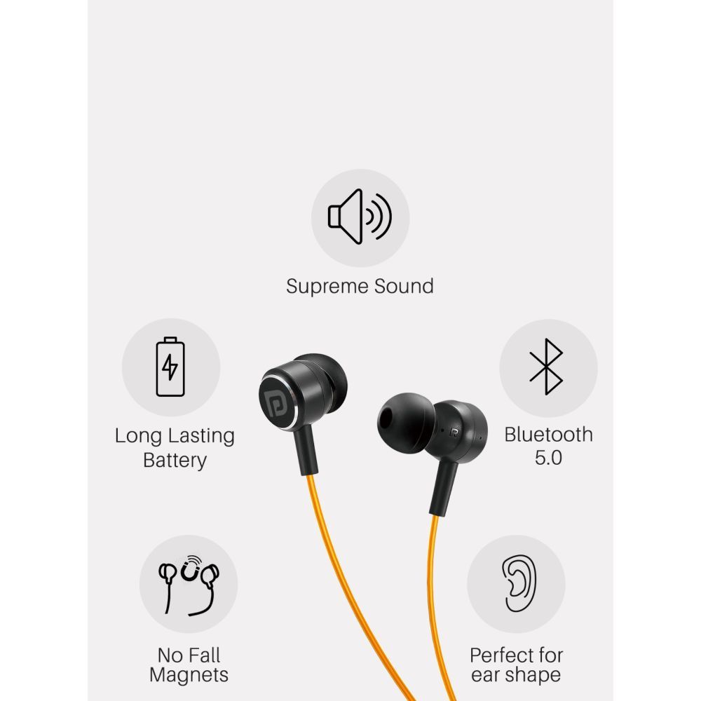 portronics harmonics one wireless bluetooth sports earphones
