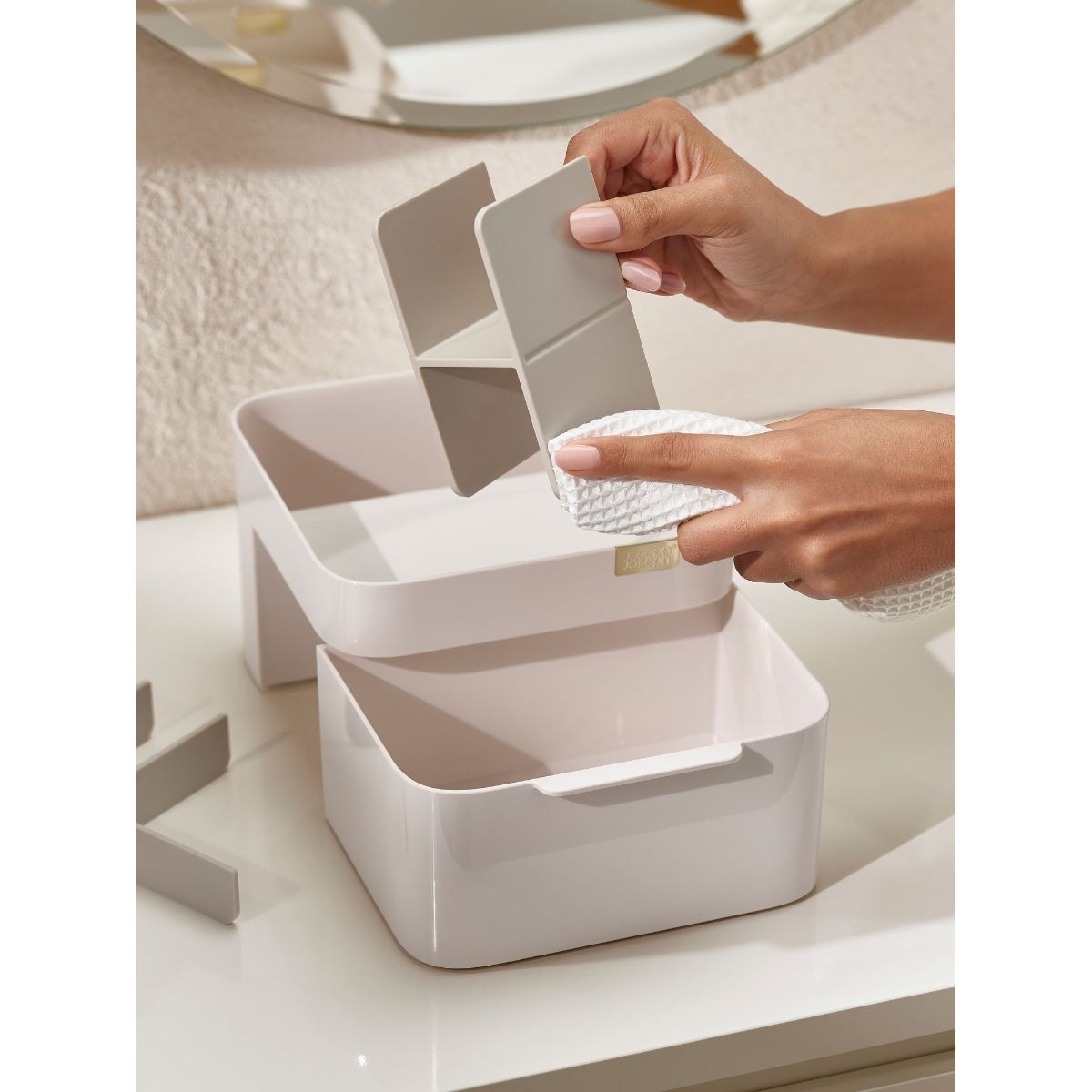 Joseph Joseph Viva Cosmetic Organiser with Drawer, Medium, White, For