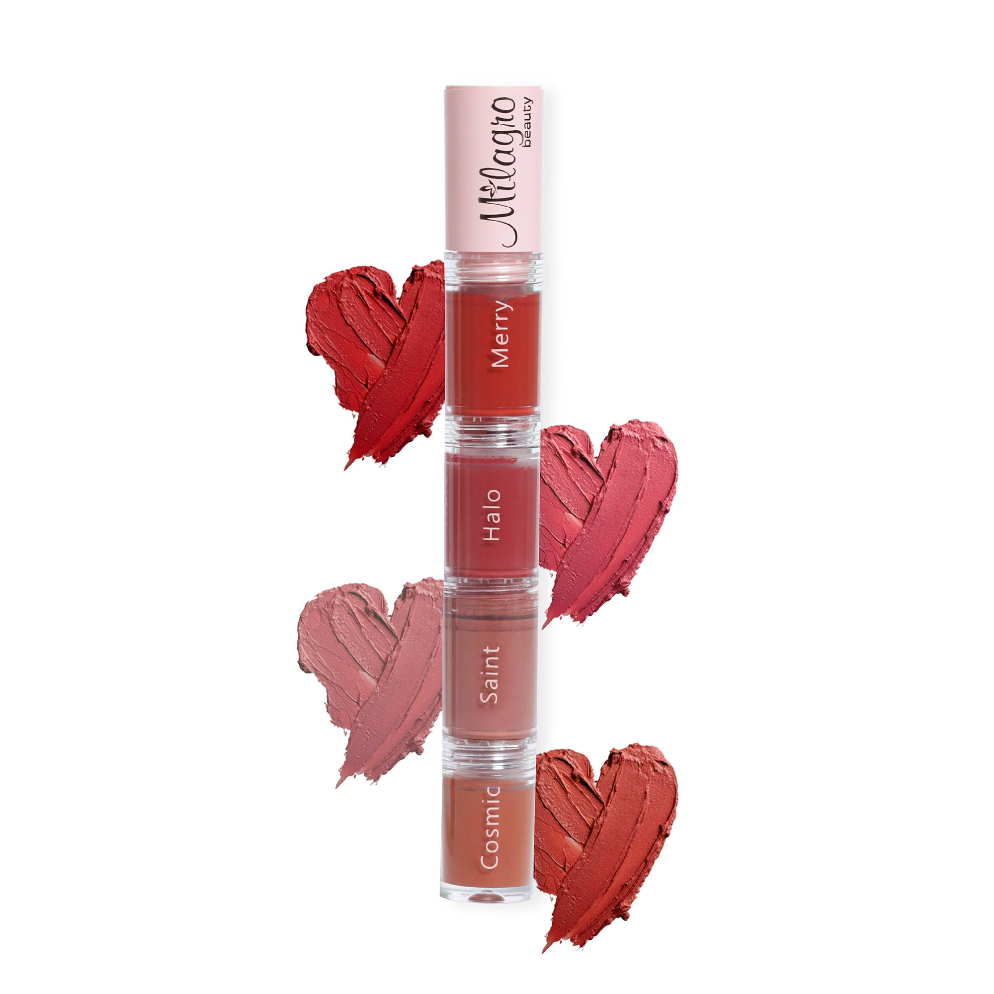 Milagro Beauty Quad Squad 3.0, 4-in-1 Hydrating Matte Bold Long-Stay Liquid Lipstick