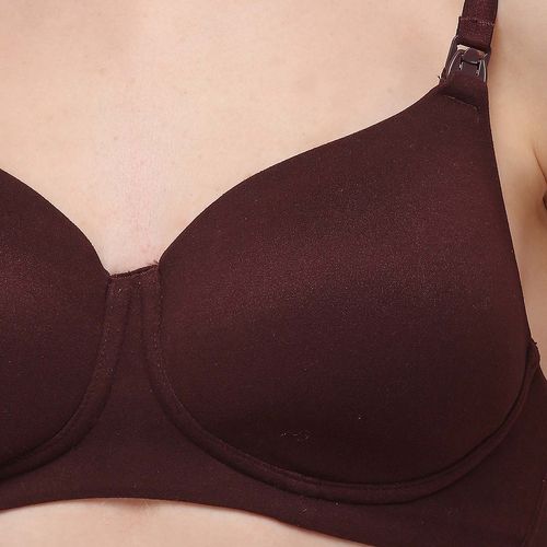 SOIE Full Coverage Padded Non Wired Maternity Bra-Fudge