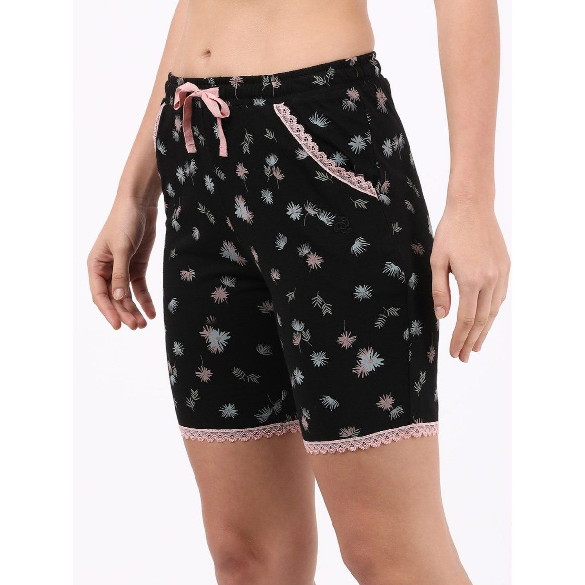 Jockey Rx10 Women s Micro Modal Cotton Printed Sleep Shorts With Side Pockets Black L