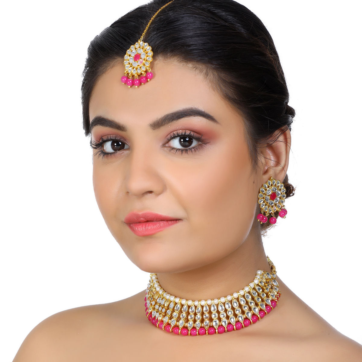 Pink necklace-sets - Jaipur Mart - 4093780