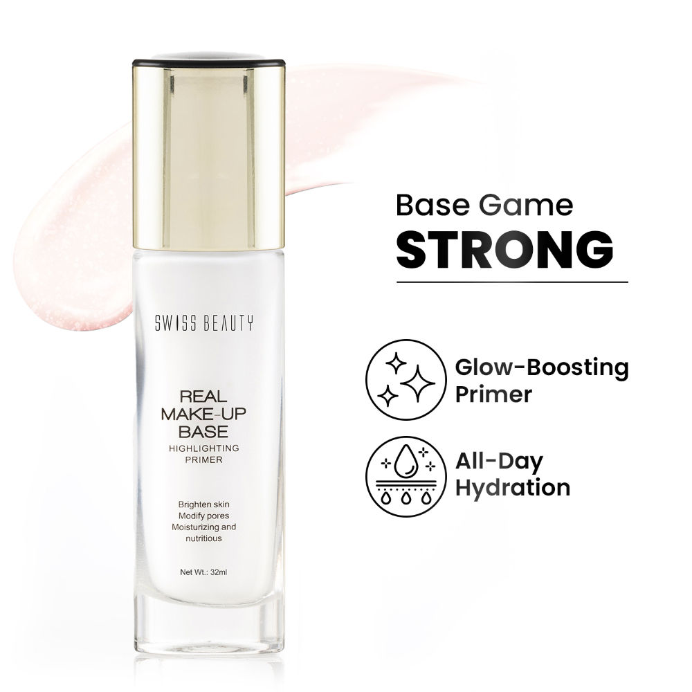 Swiss Beauty Real Make-Up Base Highlighting Primer , Brighten Skin , Modify Pore - 03 Pink Tint