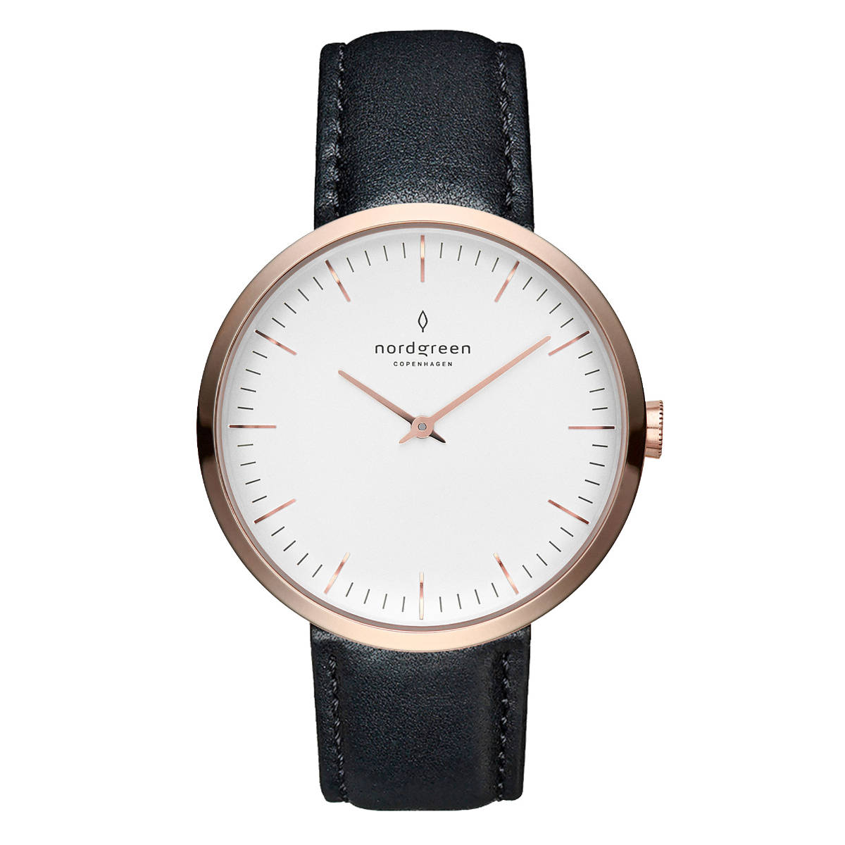 Nordgreen Women White-Rose Gold Infinity Combination Leather Watch (IN32RGLEBLXX) (M)