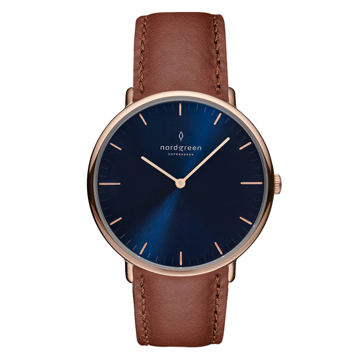 Nordgreen Men Blue Nativer Combination Leather Watch (NR40RGLEBRNA) (L)