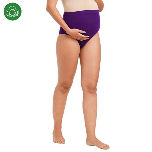 Inner Sense Super Soft Bamboo Fibre Antimicrobial Seamless Over the Bump  Panty - Purple (S)