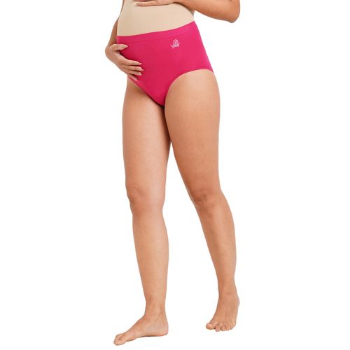 Buy Inner Sense Super Soft Bamboo Fibre Antimicrobial Seamless Over The  Bump Panty - Pink online