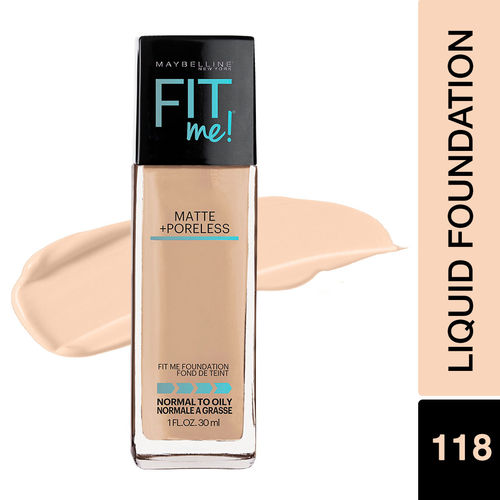 Maybelline New York Fit Me Matte Poreless Liquid Foundation With Pump 118 Light Beige Buy Maybelline New York Fit Me Matte Poreless Liquid Foundation With Pump 118 Light Beige Online At Best