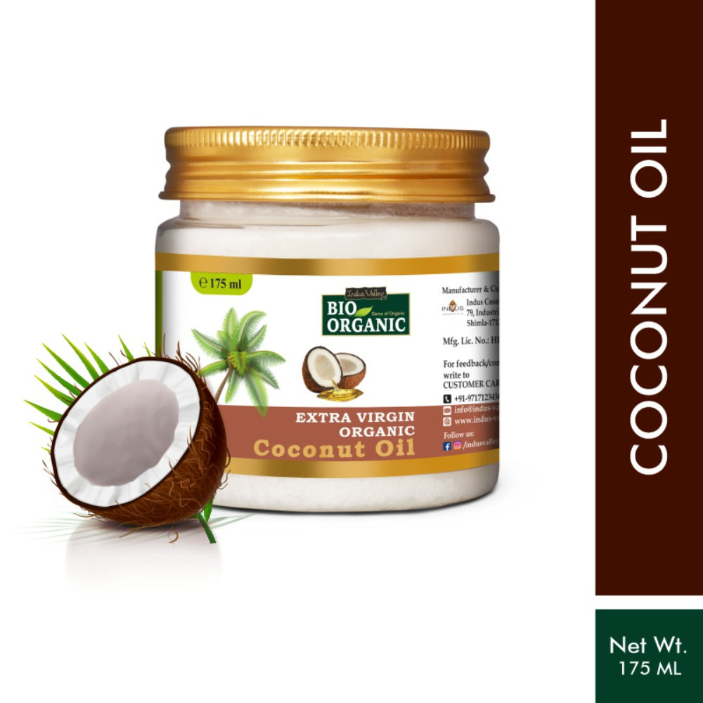 Indus Valley Bio Organic Extra Virgin Organic Coconut Oil 100% Organic Body, Hair & Skin Care