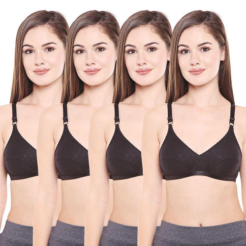 Buy Bodycare Pack Of 4 Full Coverage Bra - Black online