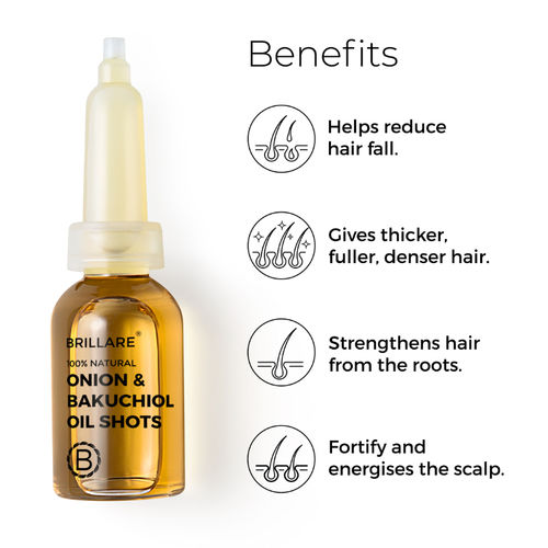 Brillare Onion & Bakuchiol Oil Shots For Hair Fall Reduction: Buy Brillare  Onion & Bakuchiol Oil Shots For Hair Fall Reduction Online at Best Price in  India | Nykaa