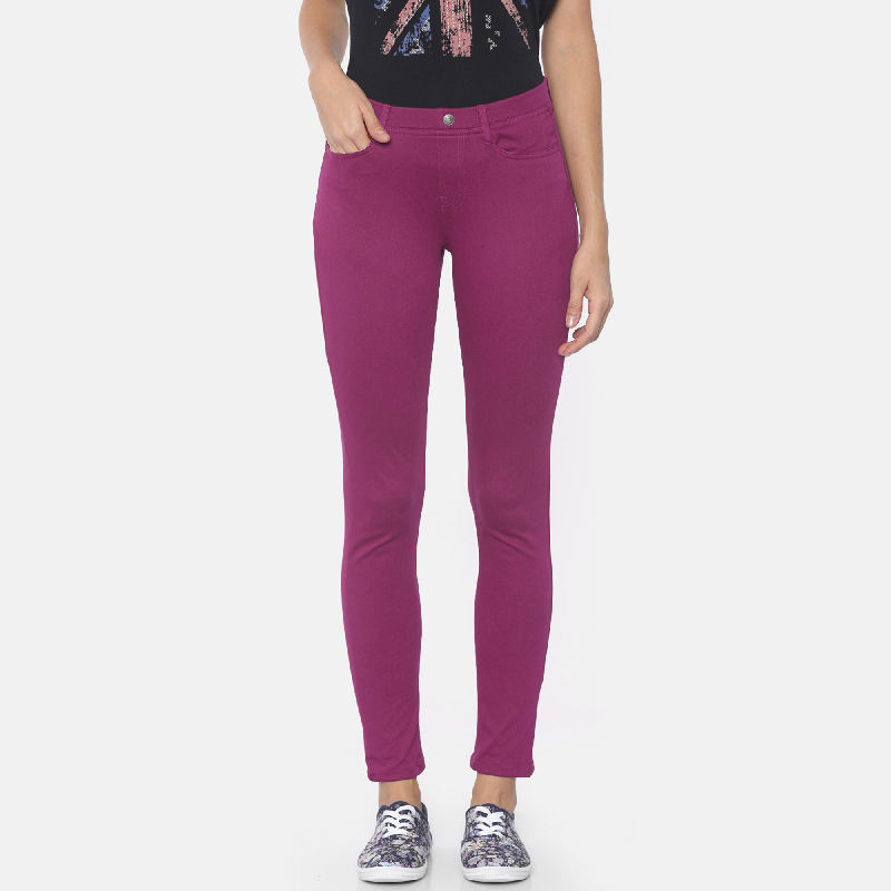 Go Colors Plum Jeggings 360 Degree Super Stretch Premium (L)