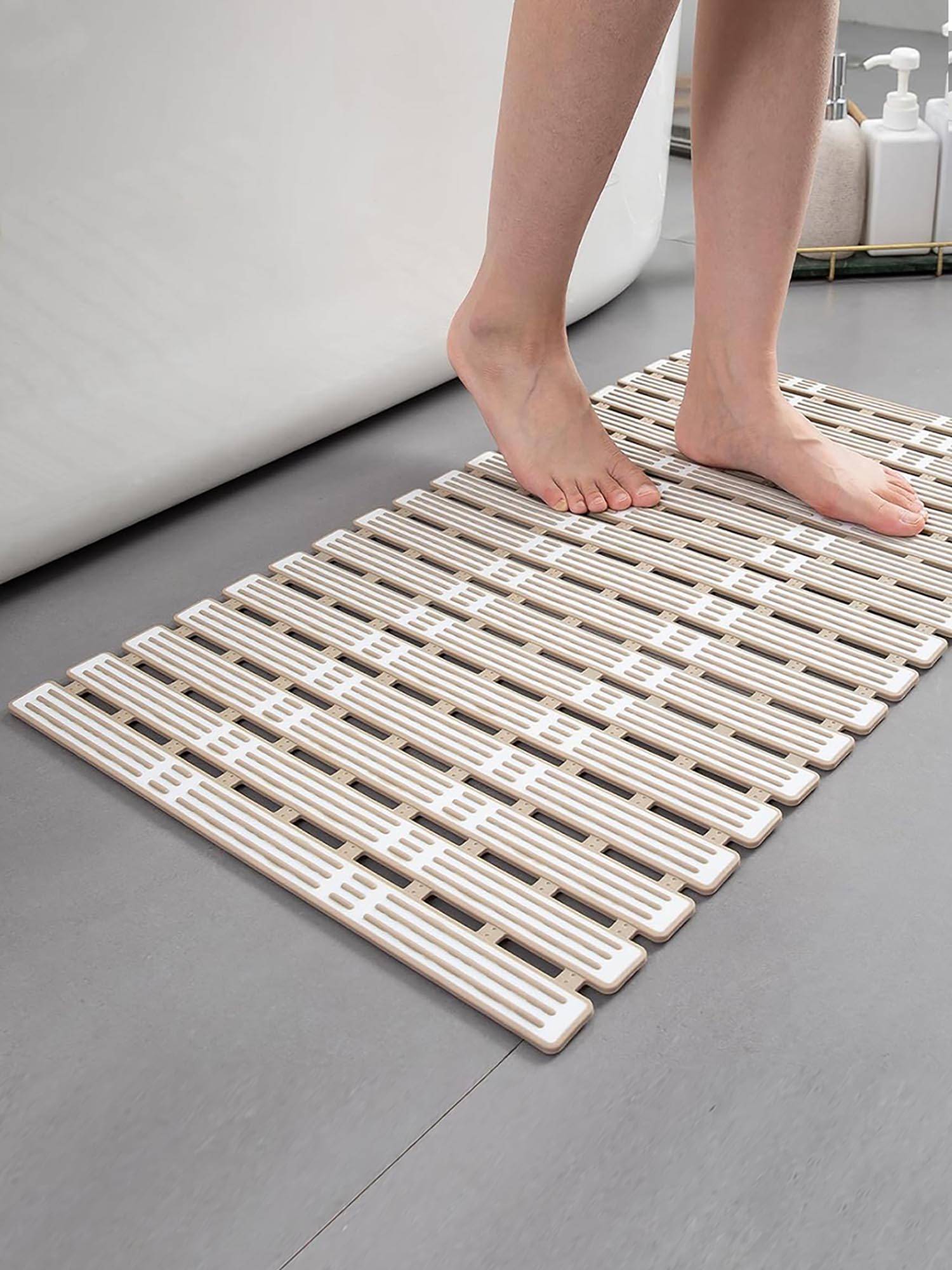 BIANCA Anti Slip Bath Mat -1Pc (Eurogrid) Stripe-Beige and White