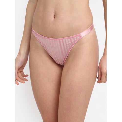 Buy Erotissch Women Pink Self Design Thongs Brief Panty Online