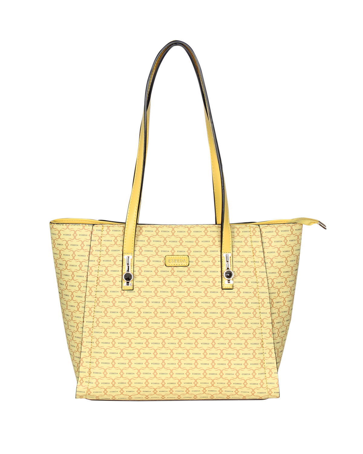 Esbeda Yellow Color Printed Pattern Signature Logo Handbag: Buy Esbeda ...