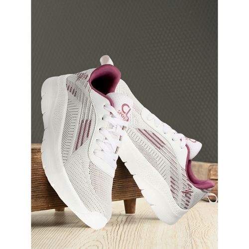 Carlton London Fashionable White Color Lace-Up Casual Shoes (EURO 39)